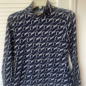 Anthropologie Blue and White Ciao Turtleneck